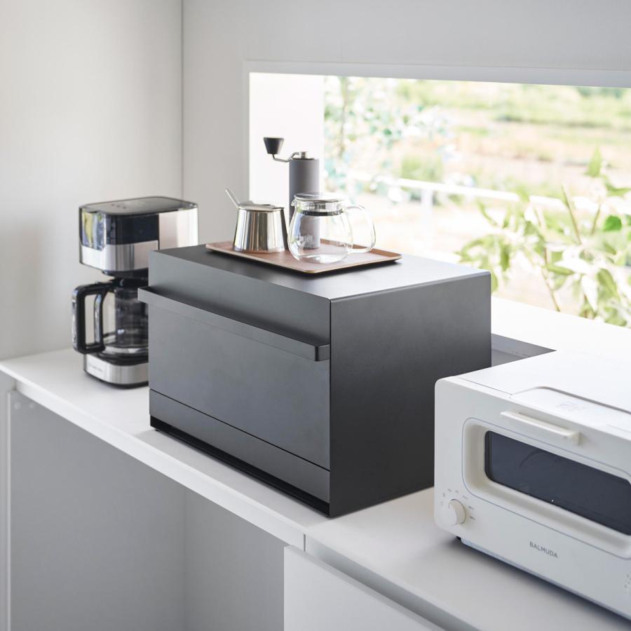 ブレッドケース 正規品 tower タワー ブレッドケース 引き出し型 2段 白 黒 おしゃれ 大容量 大型 ブレッドボックス 山崎実業 ブラック | tower