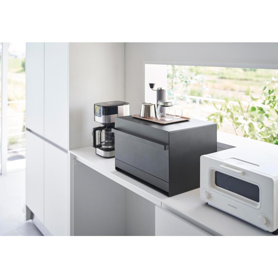 ブレッドケース 正規品 tower タワー ブレッドケース 引き出し型 2段 白 黒 おしゃれ 大容量 大型 ブレッドボックス 山崎実業 ブラック | tower | 02