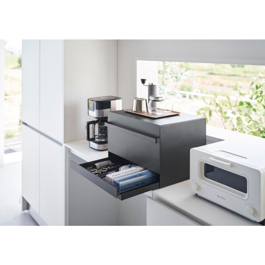 ブレッドケース 正規品 tower タワー ブレッドケース 引き出し型 2段 白 黒 おしゃれ 大容量 大型 ブレッドボックス 山崎実業 ブラック | tower | 04