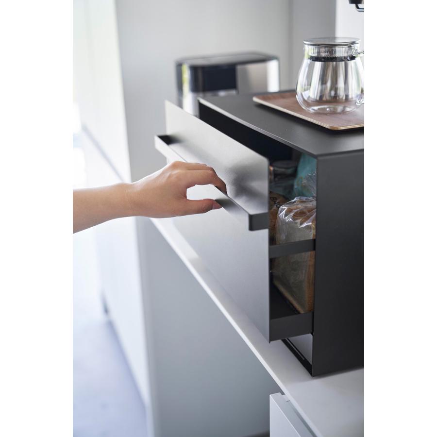 ブレッドケース 正規品 tower タワー ブレッドケース 引き出し型 2段 白 黒 おしゃれ 大容量 大型 ブレッドボックス 山崎実業 ブラック | tower | 06