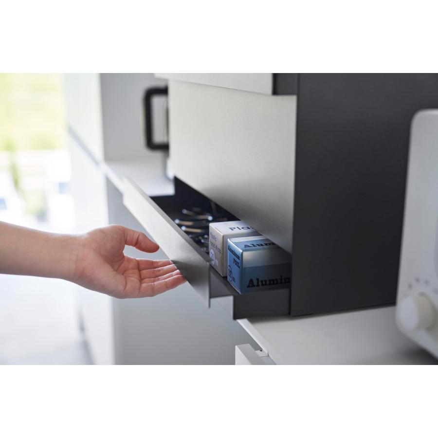 ブレッドケース 正規品 tower タワー ブレッドケース 引き出し型 2段 白 黒 おしゃれ 大容量 大型 ブレッドボックス 山崎実業 ブラック | tower | 07