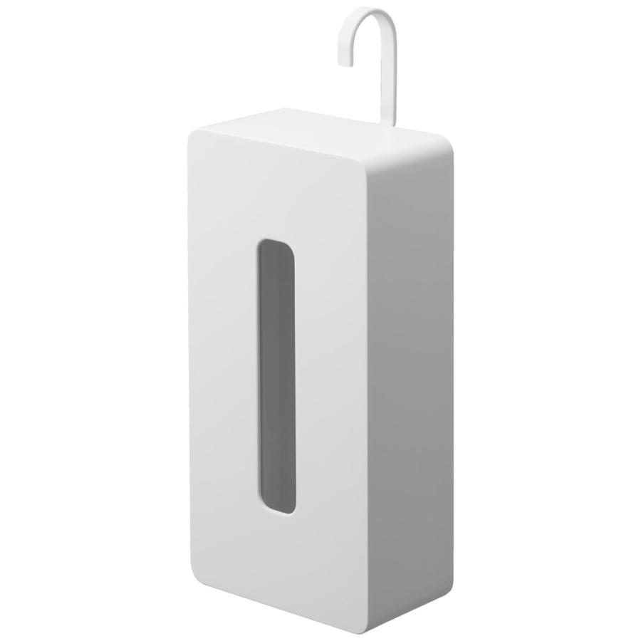 ティッシュケース 正規品 tower タワー 引っ掛けティッシュケース フック 吊るし 縦型 縦置き 浮かせて収納 ティッシュカバー 山崎実業 ホワイト | tower | 01