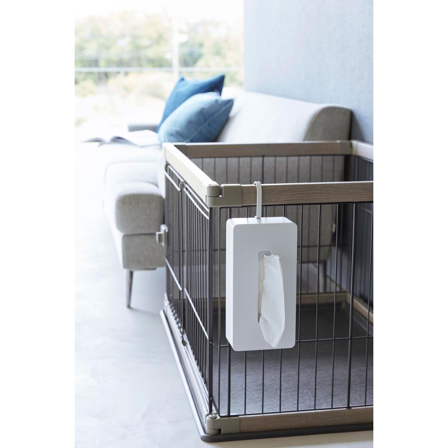 ティッシュケース 正規品 tower タワー 引っ掛けティッシュケース フック 吊るし 縦型 縦置き 浮かせて収納 ティッシュカバー 山崎実業 ホワイト | tower | 03