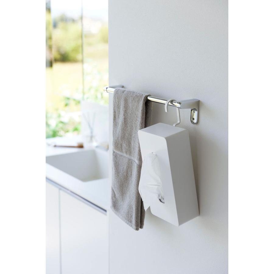 ティッシュケース 正規品 tower タワー 引っ掛けティッシュケース フック 吊るし 縦型 縦置き 浮かせて収納 ティッシュカバー 山崎実業 ホワイト | tower | 04