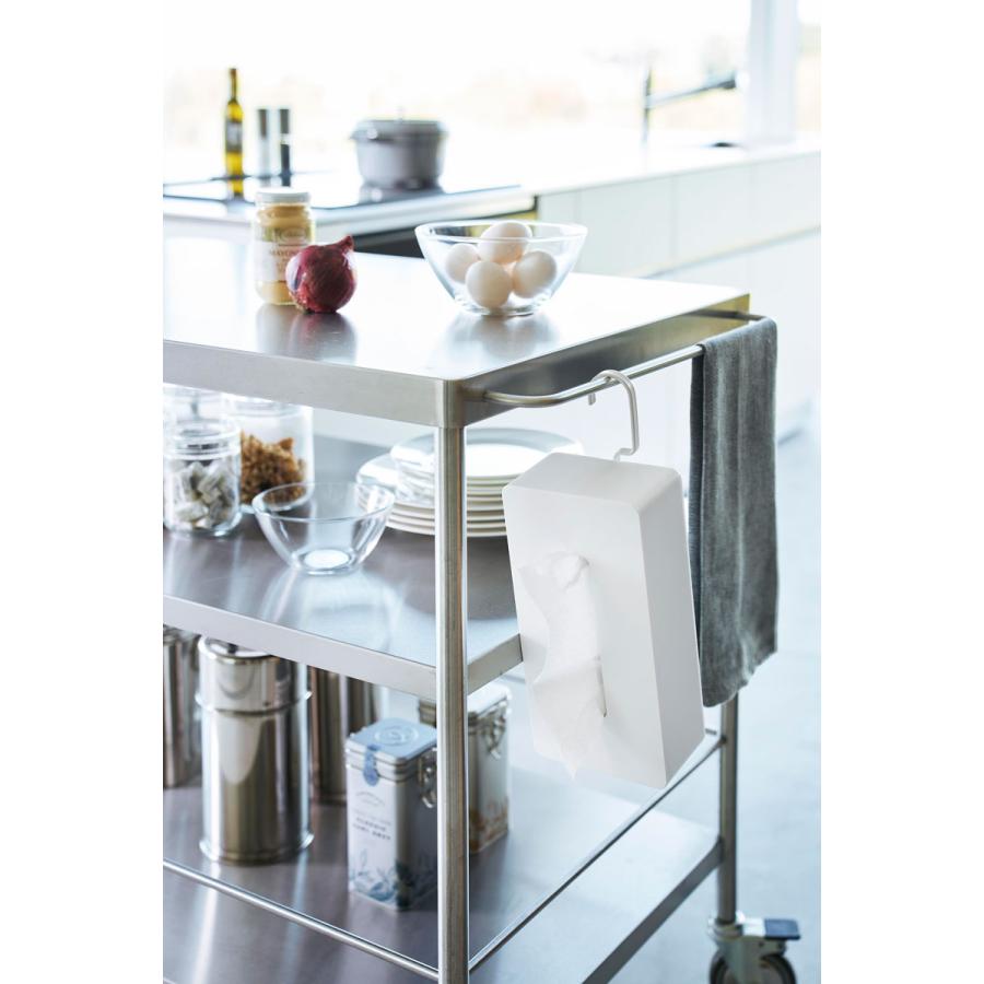 ティッシュケース 正規品 tower タワー 引っ掛けティッシュケース フック 吊るし 縦型 縦置き 浮かせて収納 ティッシュカバー 山崎実業 ホワイト | tower | 05