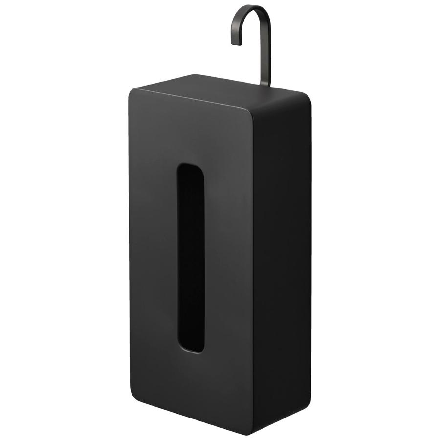 ティッシュケース 正規品 tower タワー 引っ掛けティッシュケース フック 吊るし 縦型 縦置き 浮かせて収納 ティッシュカバー 山崎実業 ブラック | tower | 01