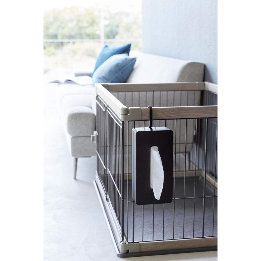 ティッシュケース 正規品 tower タワー 引っ掛けティッシュケース フック 吊るし 縦型 縦置き 浮かせて収納 ティッシュカバー 山崎実業 ブラック | tower | 03