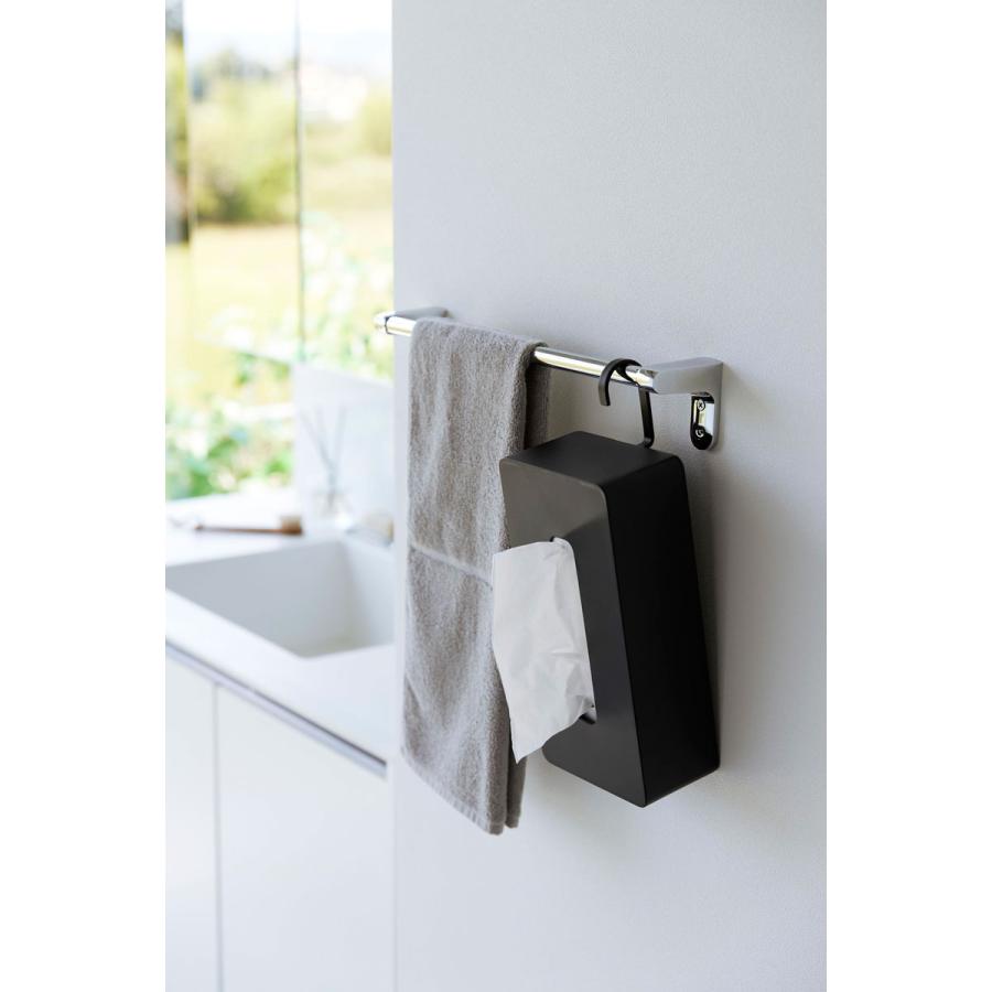 ティッシュケース 正規品 tower タワー 引っ掛けティッシュケース フック 吊るし 縦型 縦置き 浮かせて収納 ティッシュカバー 山崎実業 ブラック | tower | 04