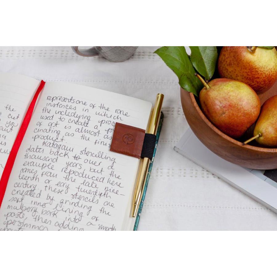 ペン差し paperblanks ペーパーブランクス ペンホルダー イギリス ブランド ヴィーガンレザー 手帳 ペンクリップ 正規品 サドル・ブラウン | paperblanks | 02