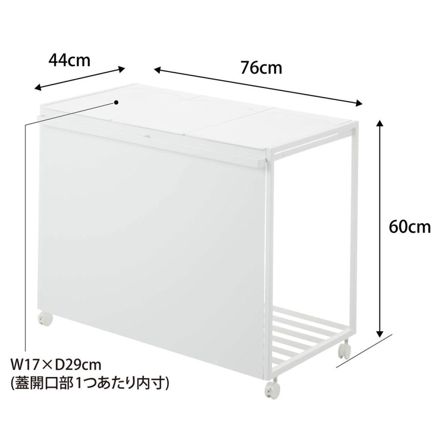 tower 分別ゴミ箱 正規品 タワー 蓋付き目隠し分別ダストワゴン 45L 3