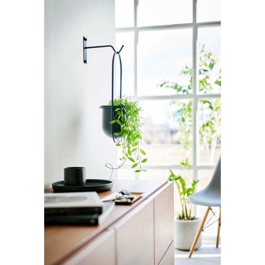 ハンギングフック tower タワー ウォールハンギンググリーンフック 石こうボード壁対応 室内 インテリア 石膏ボード プランター 観葉植物 山崎実業 ブラック | tower | 02