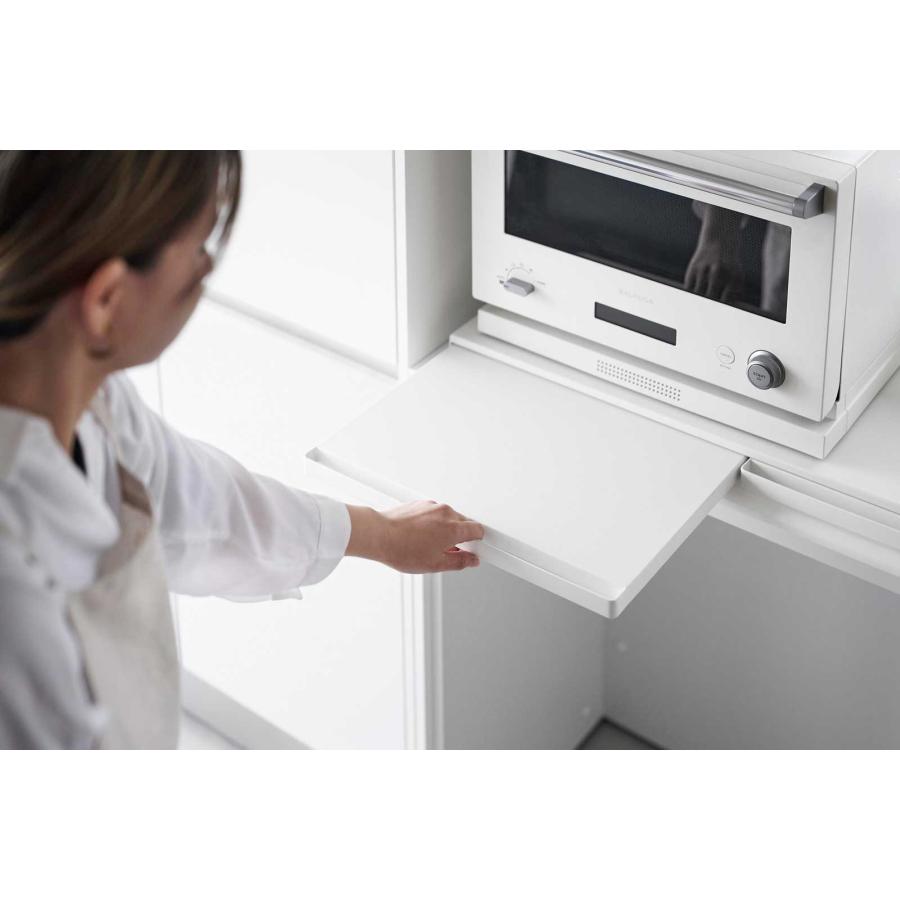 キッチンスライドテーブル tower タワー キッチン家電下スライドテーブル W80 家電下収納ラック 引き出し 山崎実業 正規品 ホワイト | tower | 03