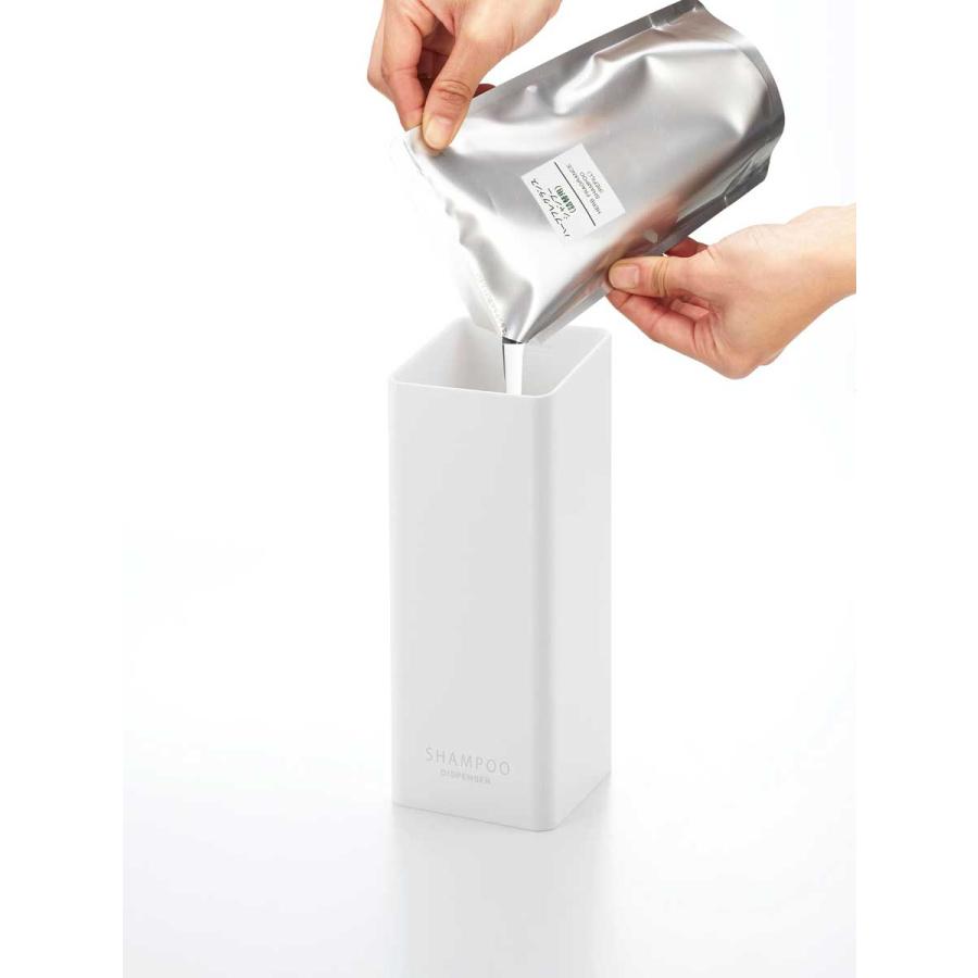 ディスペンサー tower タワー たっぷり洗剤が出るマグネットディスペンサー マグネット お風呂 バスルーム 壁付け 壁掛け 山崎実業 シャンプー ホワイト | tower | 06