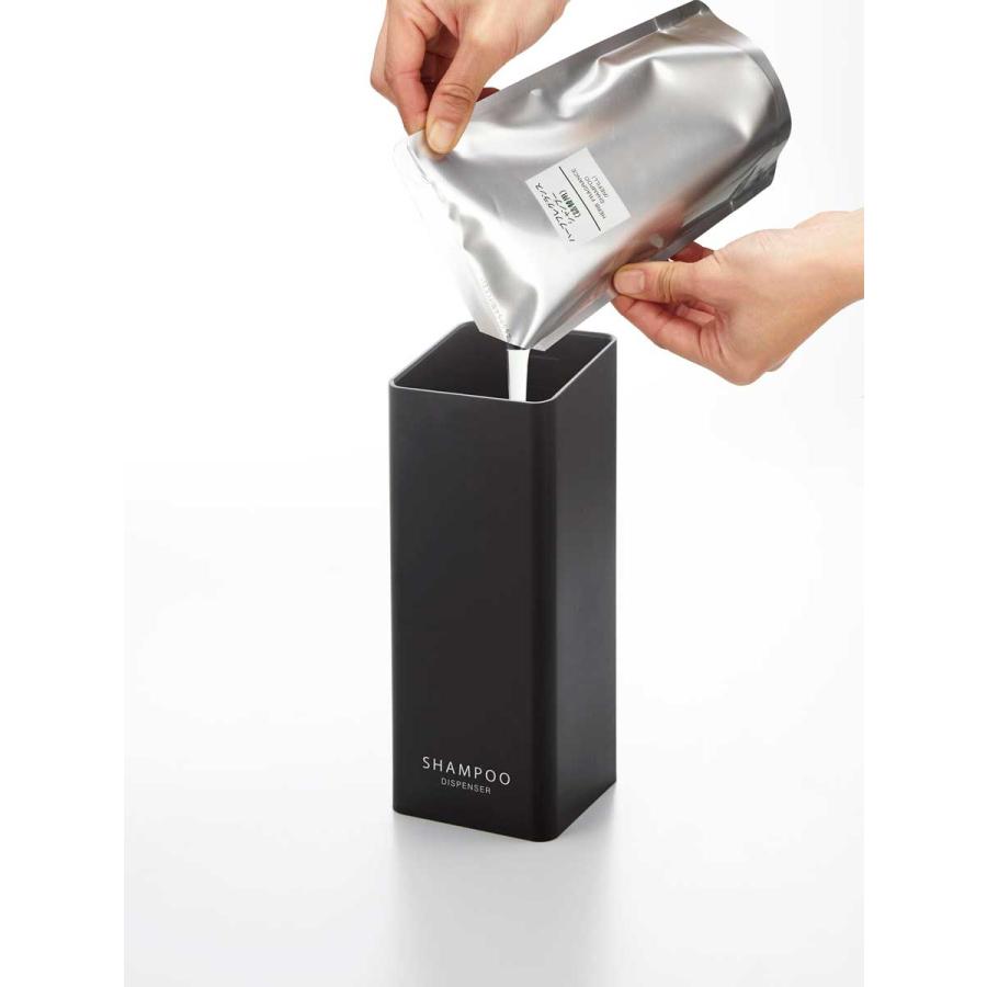 ディスペンサー tower タワー たっぷり洗剤が出るマグネットディスペンサー マグネット お風呂 バスルーム 壁付け 壁掛け 山崎実業 コンディショナー ブラック | tower | 06