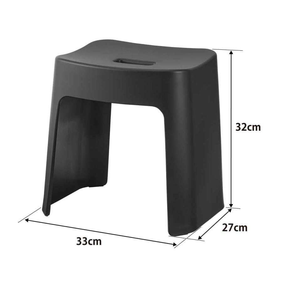 バスチェア tower タワー 洗いやすいマグネット風呂イス SH32 マグネット収納 浮かせて収納 衛生的 清潔 風呂イス 風呂椅子 山崎実業 正規品 ブラック | tower | 08