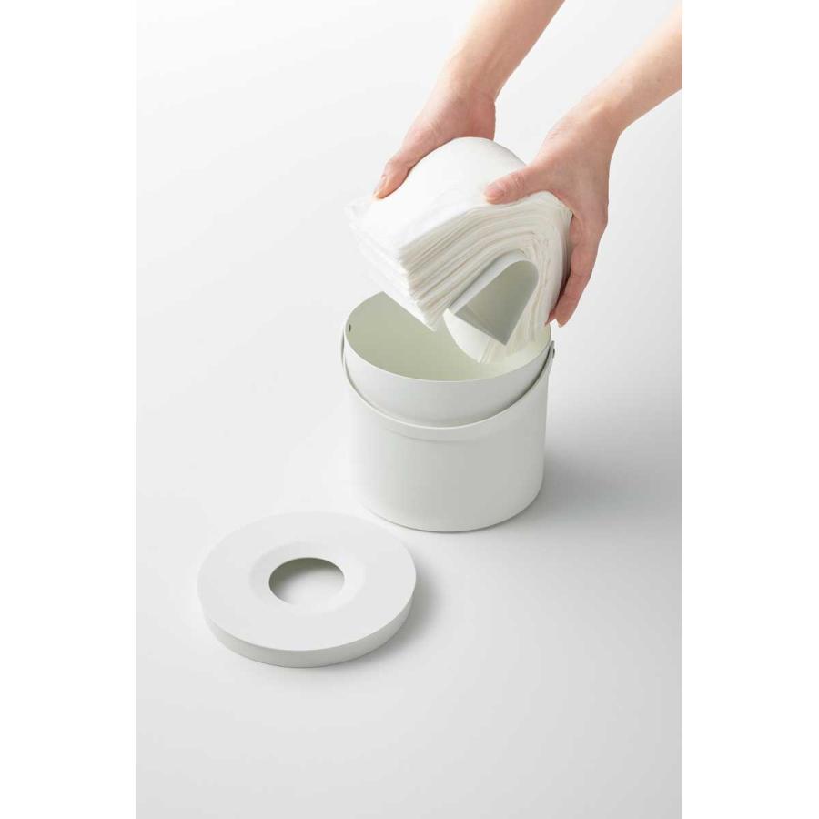 ティッシュケース tower タワー ハンドル付きティッシュケース シンプル 丸形 丸い 円形 おしゃれ ティッシュカバー 山崎実業 正規品 ホワイト | tower | 06