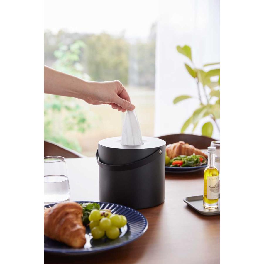 ティッシュケース tower タワー ハンドル付きティッシュケース シンプル 丸形 丸い 円形 おしゃれ ティッシュカバー 山崎実業 正規品 ブラック | tower | 04