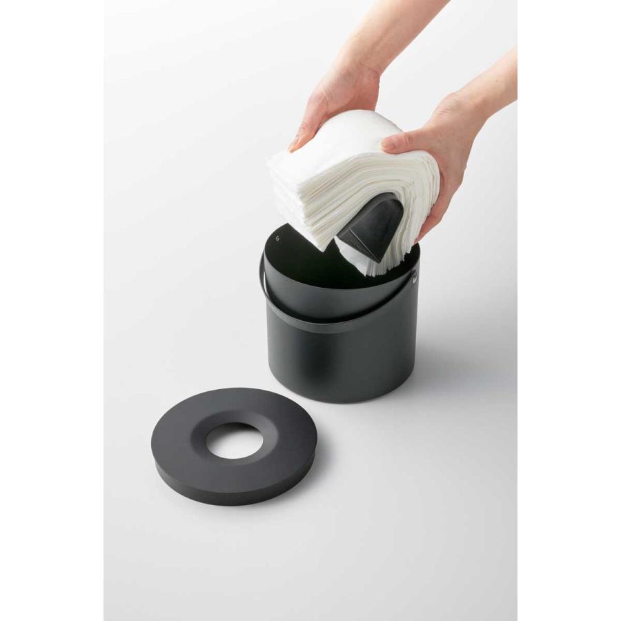 ティッシュケース tower タワー ハンドル付きティッシュケース シンプル 丸形 丸い 円形 おしゃれ ティッシュカバー 山崎実業 正規品 ブラック | tower | 06