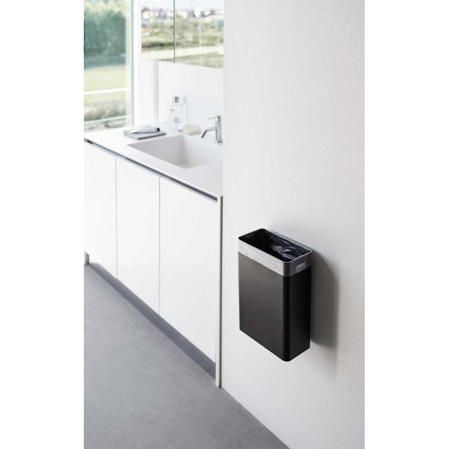 ゴミ箱 tower タワー ウォールトラッシュカン 7L 石こうボード壁対応 壁掛け 壁付け スクエア ダストボックス ごみ箱 山崎実業 正規品 ブラック | tower | 04