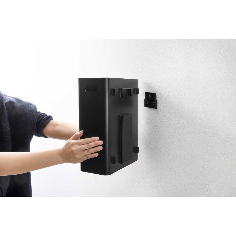 ゴミ箱 tower タワー ウォールトラッシュカン 7L 石こうボード壁対応 壁掛け 壁付け スクエア ダストボックス ごみ箱 山崎実業 正規品 ブラック | tower | 07