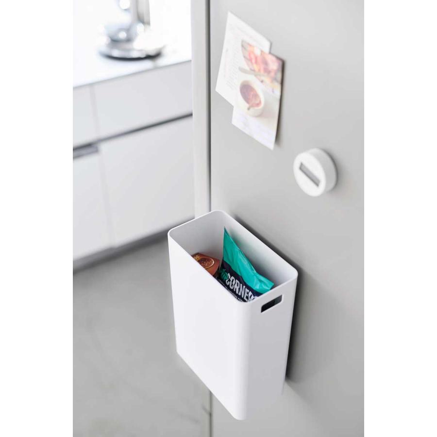 ゴミ箱 tower タワー マグネットトラッシュカン 7L 壁掛け 壁付け スクエア 洗濯機横 冷蔵庫横 ダストボックス ごみ箱 山崎実業 正規品 ホワイト | tower | 05