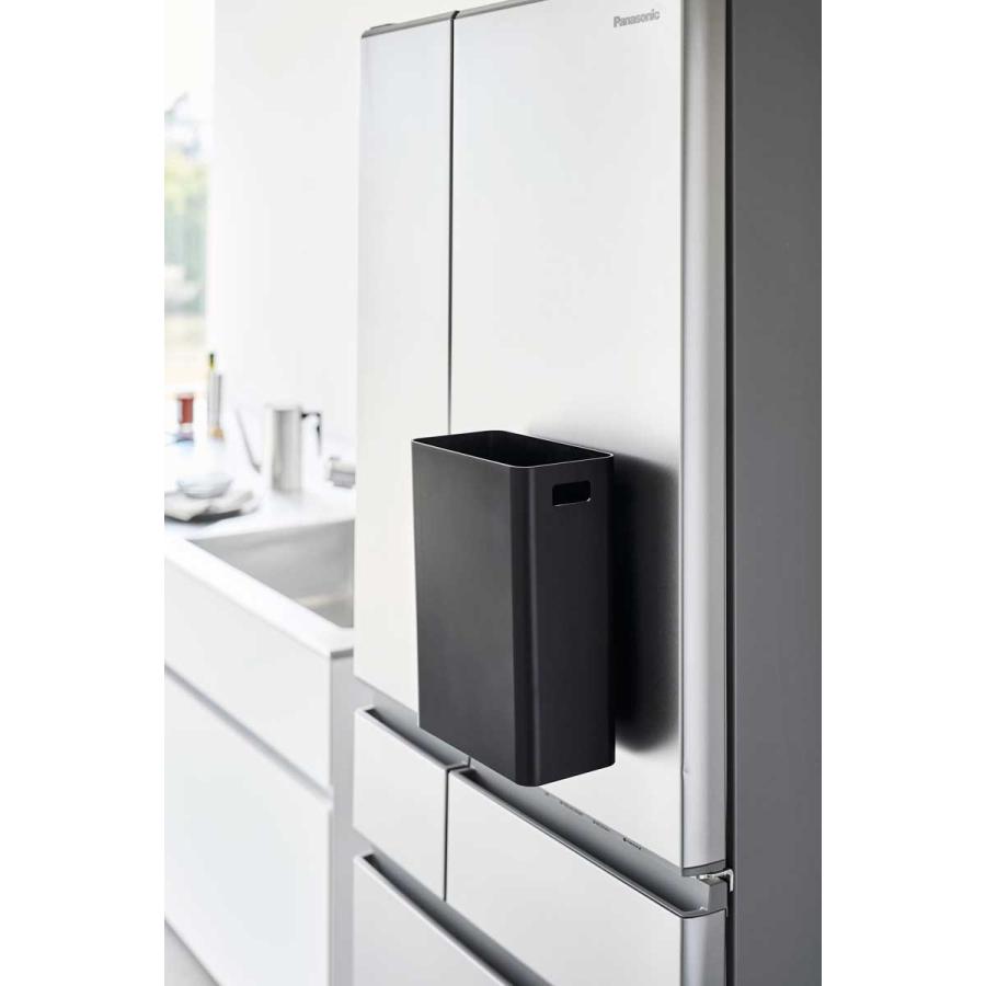 ゴミ箱 tower タワー マグネットトラッシュカン 7L 壁掛け 壁付け スクエア 洗濯機横 冷蔵庫横 ダストボックス ごみ箱 山崎実業 正規品 ブラック | tower | 02