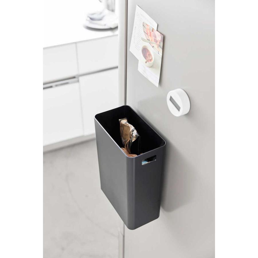ゴミ箱 tower タワー マグネットトラッシュカン 7L 壁掛け 壁付け スクエア 洗濯機横 冷蔵庫横 ダストボックス ごみ箱 山崎実業 正規品 ブラック | tower | 04