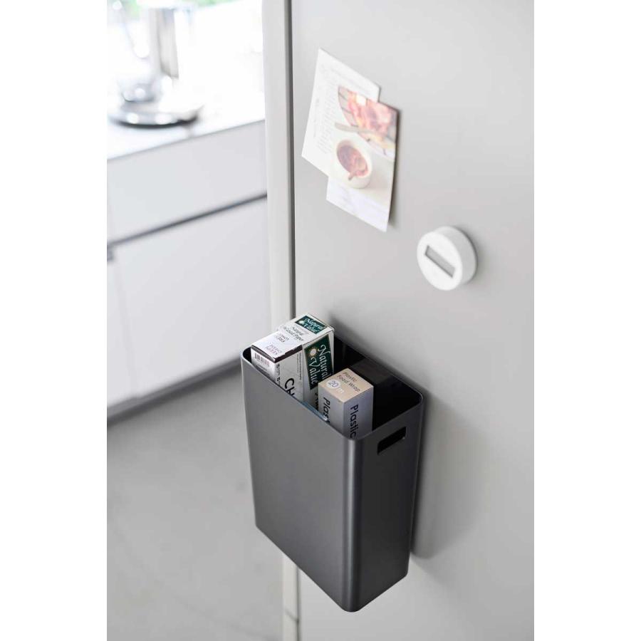 ゴミ箱 tower タワー マグネットトラッシュカン 7L 壁掛け 壁付け スクエア 洗濯機横 冷蔵庫横 ダストボックス ごみ箱 山崎実業 正規品 ブラック | tower | 06