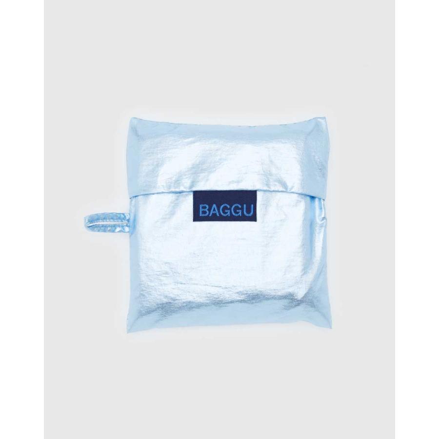 エコバッグ BAGGU バグゥ スタンダードバグゥ メタリック ポーチ付き レジ袋型エコバッグ 大きめ 折りたたみ バグー 正規品 ライトブルー | BAGGU | 02