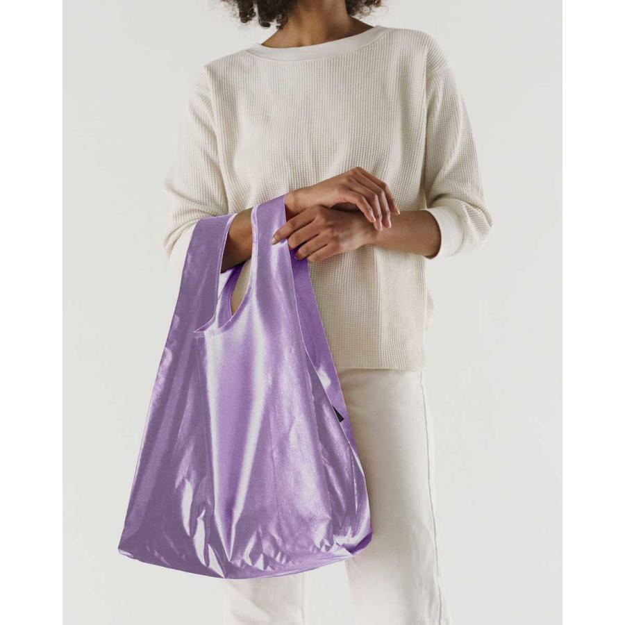 エコバッグ BAGGU バグゥ スタンダードバグゥ メタリック ポーチ付き レジ袋型エコバッグ 大きめ 折りたたみ バグー 正規品 ライトピンク | BAGGU | 01