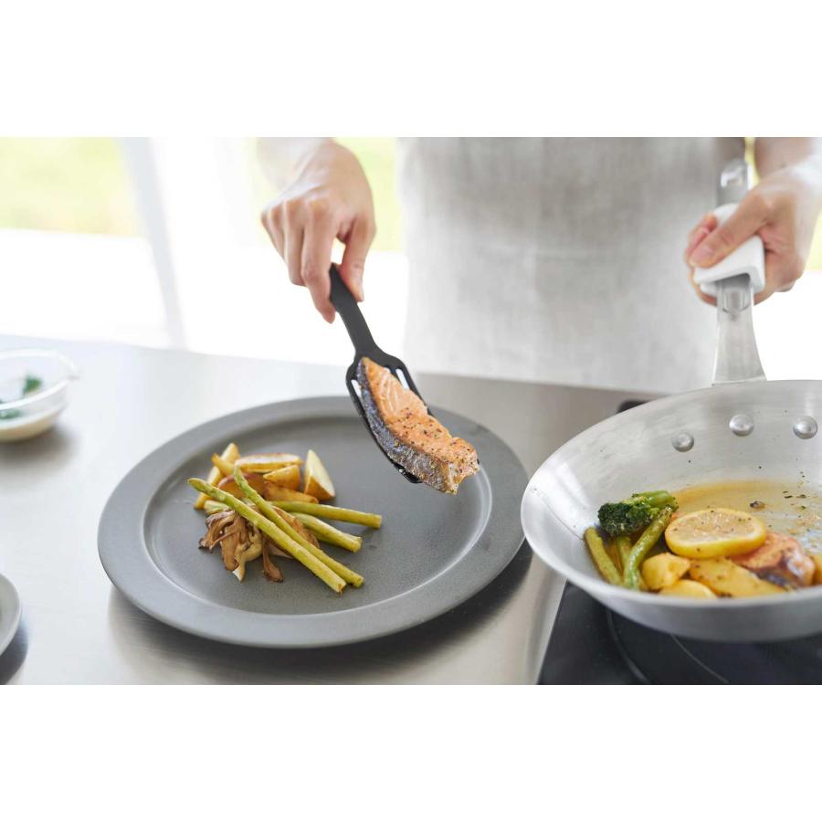 フライ返し tower タワー シリコーンハンドルロングターナー S そのまま置ける 引っ掛け 食洗機対応 ターナー 山崎実業 正規品 1500 ブラック | tower | 06