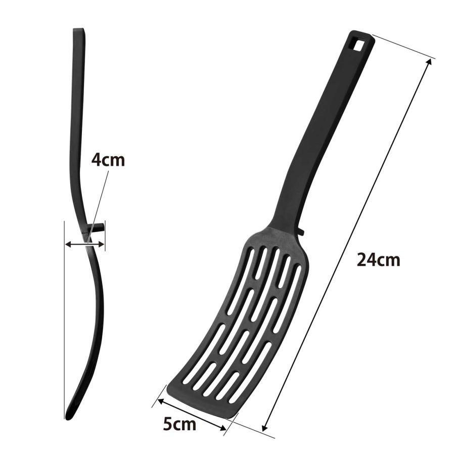 フライ返し tower タワー シリコーンハンドルロングターナー S そのまま置ける 引っ掛け 食洗機対応 ターナー 山崎実業 正規品 1500 ブラック | tower | 08