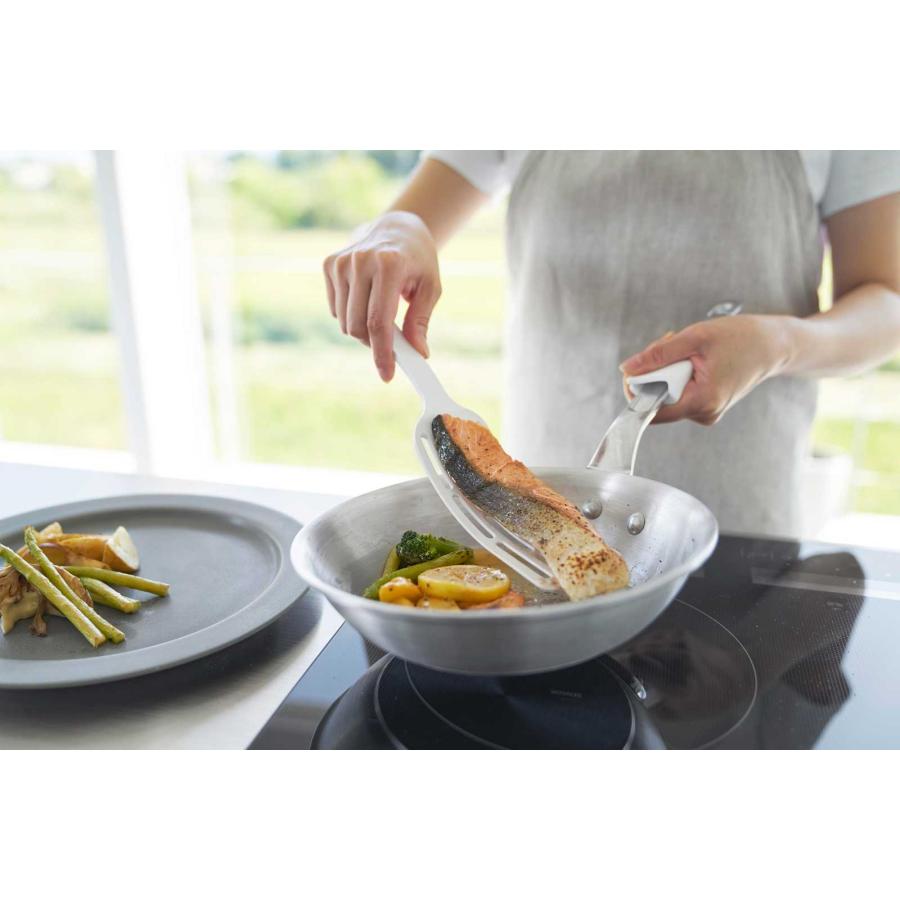 フライ返し tower タワー シリコーンハンドルロングターナー そのまま置ける 引っ掛け 食洗機対応 ターナー 山崎実業 正規品 1501 ホワイト | tower | 06