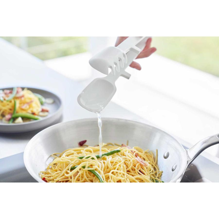 トング tower タワー シリコーン調理トング パスタ 麺類 直置き 食洗機対応 シリコン製 山崎実業 正規品 1775 ホワイト | tower | 06