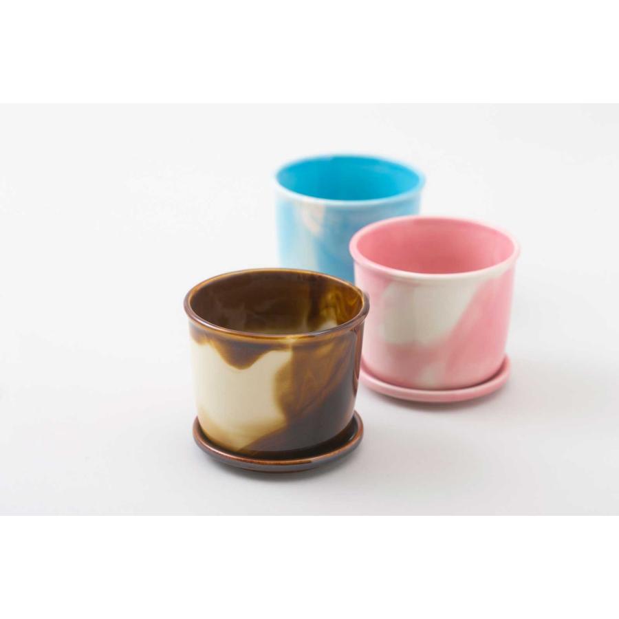 3号ポット 100percent MUG POT - Marble マーブル調 ギフト 多肉植物 植木鉢 100％ 100パーセント マーブルブラウン | 100percent | 03