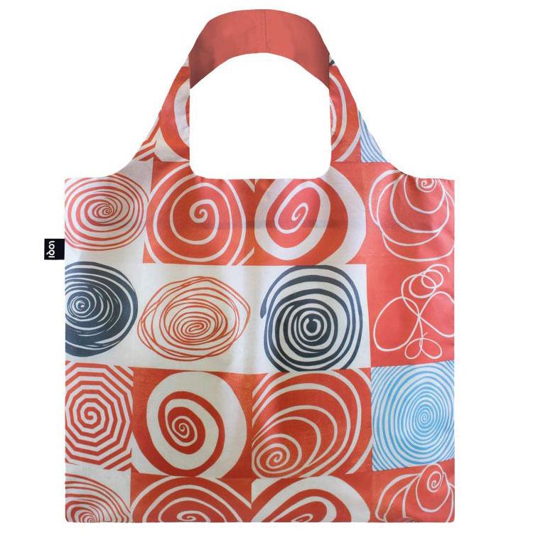 エコバッグ LOQI 正規品 Recycled Bag 撥水加工 大容量 折りたたみ ローキー MUSEUM Collection ルイーズ・ブルジョワ/スパイラル グリッド | 