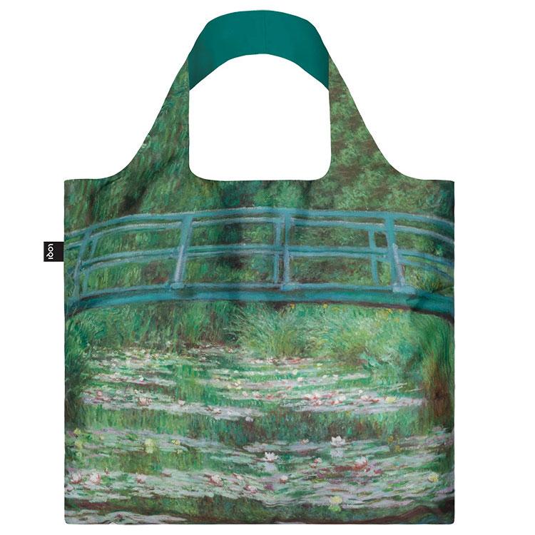 エコバッグ LOQI 正規品 Recycled Bag 撥水加工 大容量 折りたたみ ローキー MUSEUM Collection クロード・モネ/日本の橋 | 