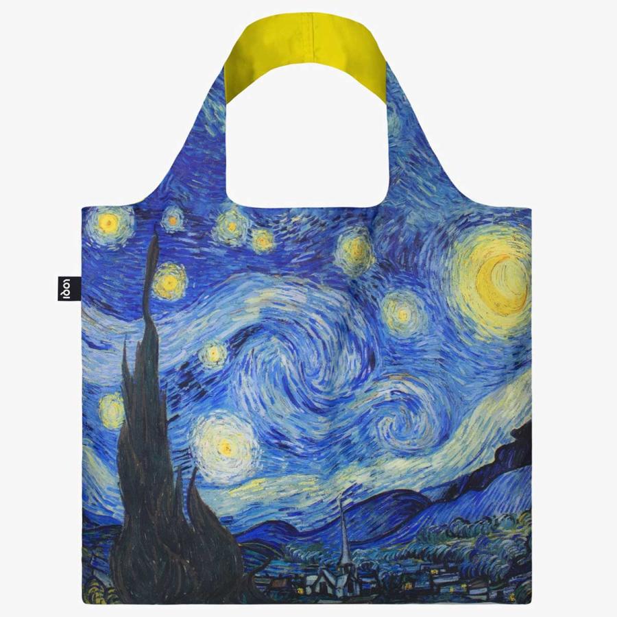 折りたたみトート エコバッグ LOQI 正規品 Recycled Bag 撥水加工 大きめ ローキー MUSEUM Collection ヴィンセント・ヴァン・ゴッホ / 星月夜 | LOQI