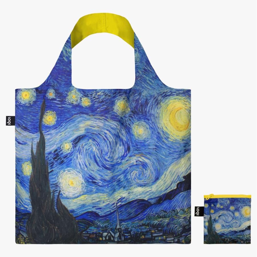 折りたたみトート エコバッグ LOQI 正規品 Recycled Bag 撥水加工 大きめ ローキー MUSEUM Collection ヴィンセント・ヴァン・ゴッホ / 星月夜 | LOQI | 03