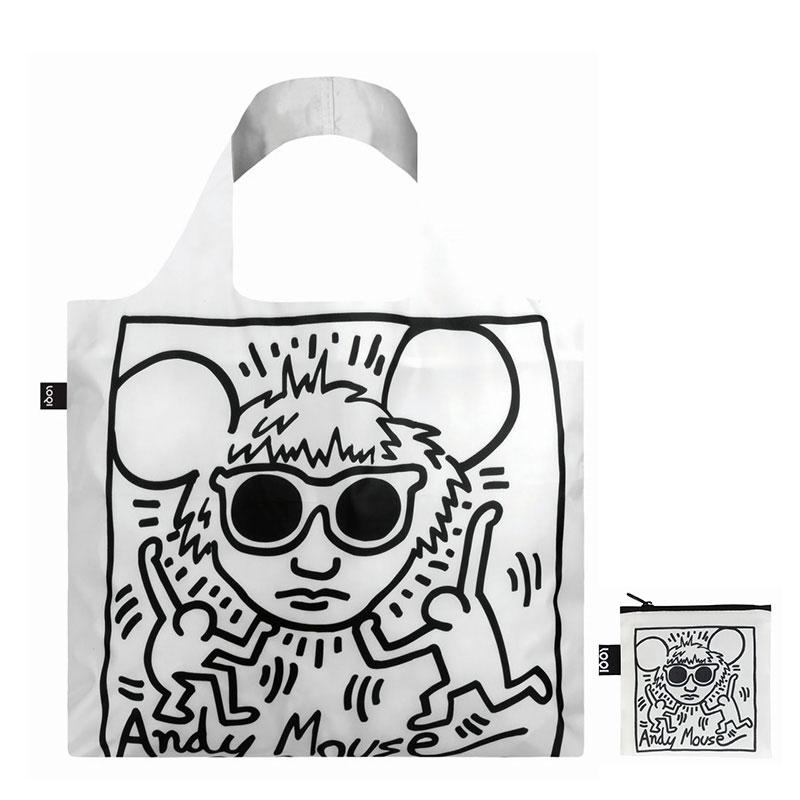 エコバッグ LOQI 正規品 Recycled Bag ローキー MUSEUM Collection KEITH HARING/Untitled（Andy Mouse）キース・へリング/アンタイトル（アンディマウス） |  | 01