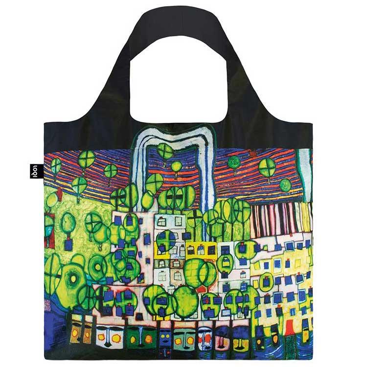 エコバッグ LOQI 正規品 Recycled Bag 撥水加工 大容量 折りたたみ ローキー MUSEUM Collection フンデルトヴァッサー/839 サードスキン 1982 | 
