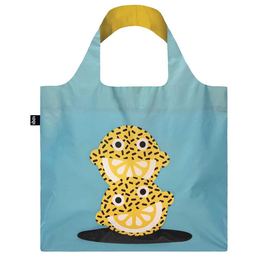 エコバッグ LOQI 正規品 Recycled Bag 撥水加工 トート型 大容量 折りたたみ ローキー ARTIST Collection ダニエル ラミレス ペレス/ラッキーレモン | 