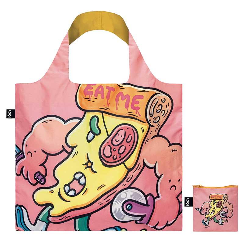 エコバッグ LOQI 正規品 Recycled Bag 撥水加工 トート型 大容量 折りたたみ ローキー ARTIST Collection ブロスマインド/スラッシャー ザ スライス |  | 01