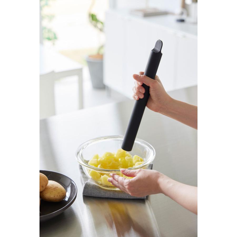 キッチンツール tower タワー スケッパー付きシリコーンめん棒 スケッパー めん棒 調理器具 調理ツール 山崎実業 正規品 1412 ブラック | tower | 06