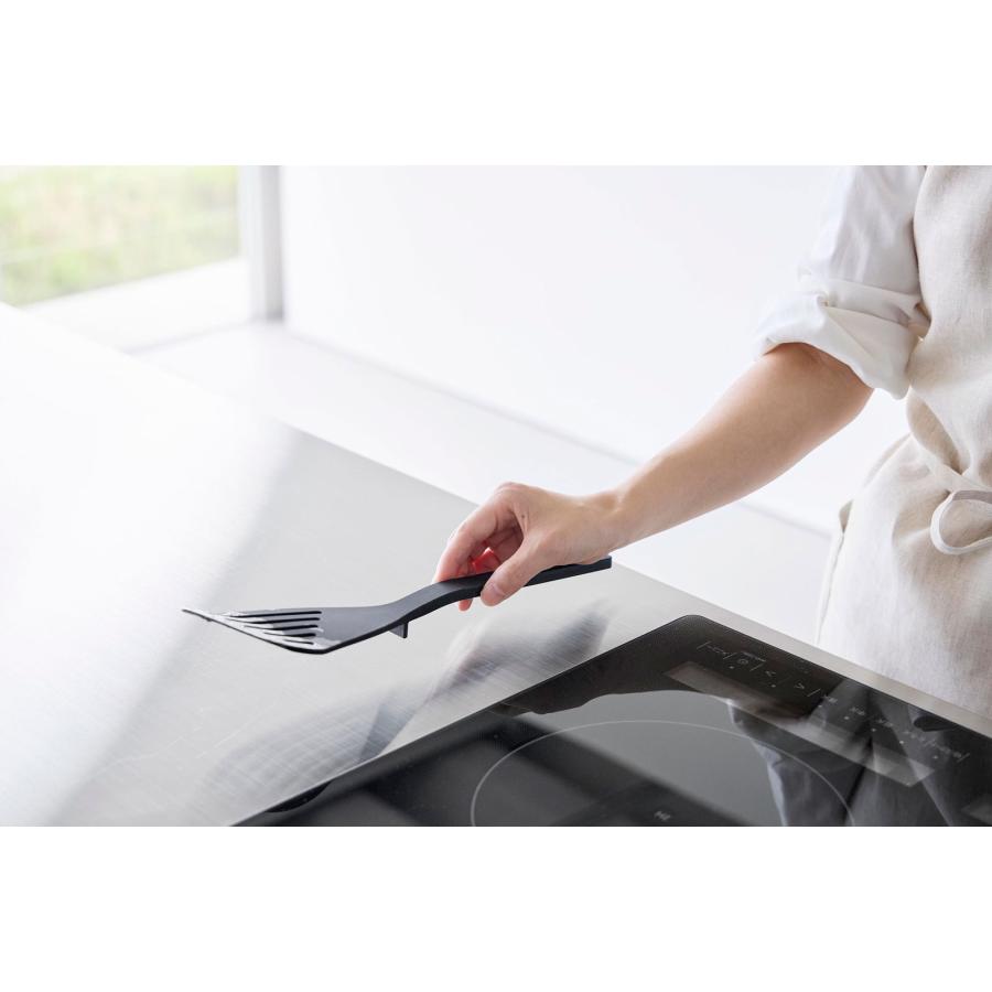 キッチンツール tower タワー シリコーンビーター フライ返し ターナー シリコン 調理器具 調理ツール 山崎実業 正規品 1504 ブラック | tower | 06