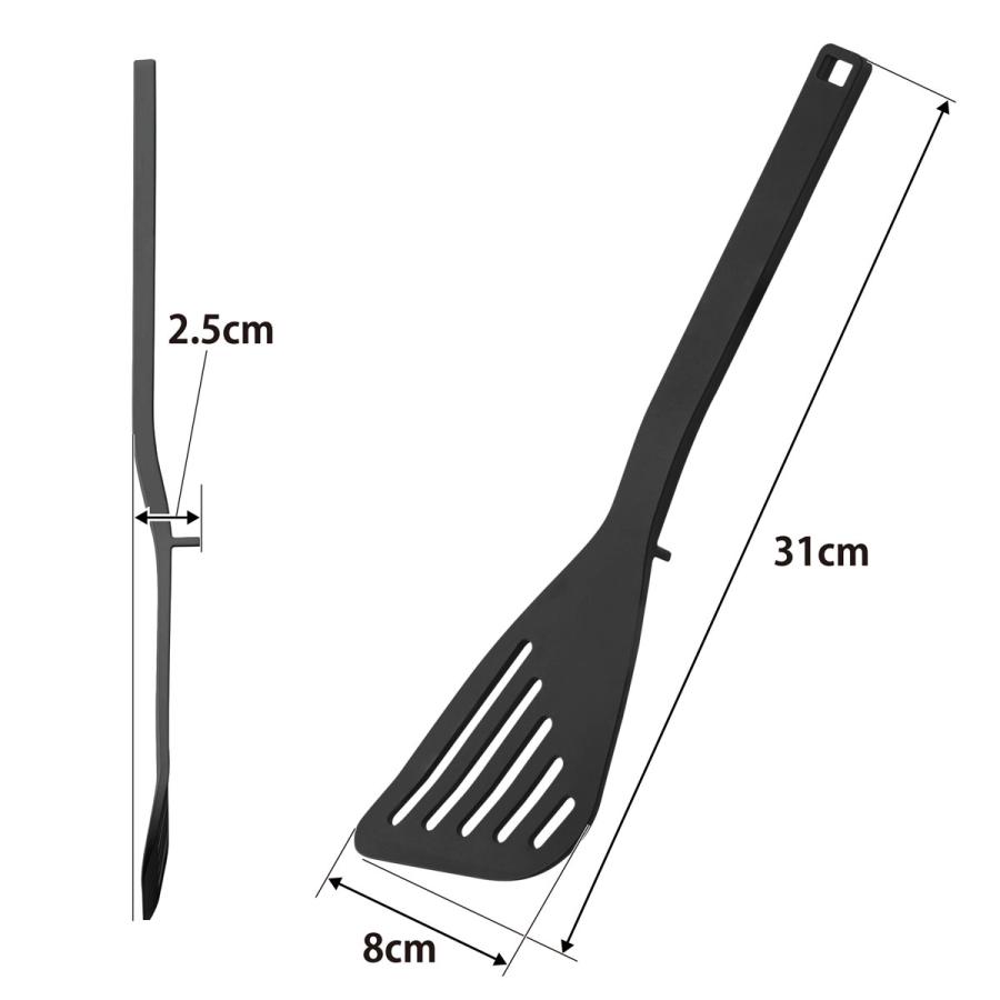 キッチンツール tower タワー シリコーンビーター フライ返し ターナー シリコン 調理器具 調理ツール 山崎実業 正規品 1504 ブラック | tower | 08