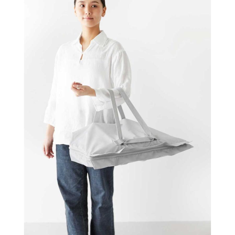 エコバッグ tower タワー 洗える持ち帰り寿司・ピザが入るレジかごバッグ 洗濯可 レジかご 幅広 ワイド 大容量 折りたたみ 山崎実業 正規品 2125 ライトグレー | tower | 02