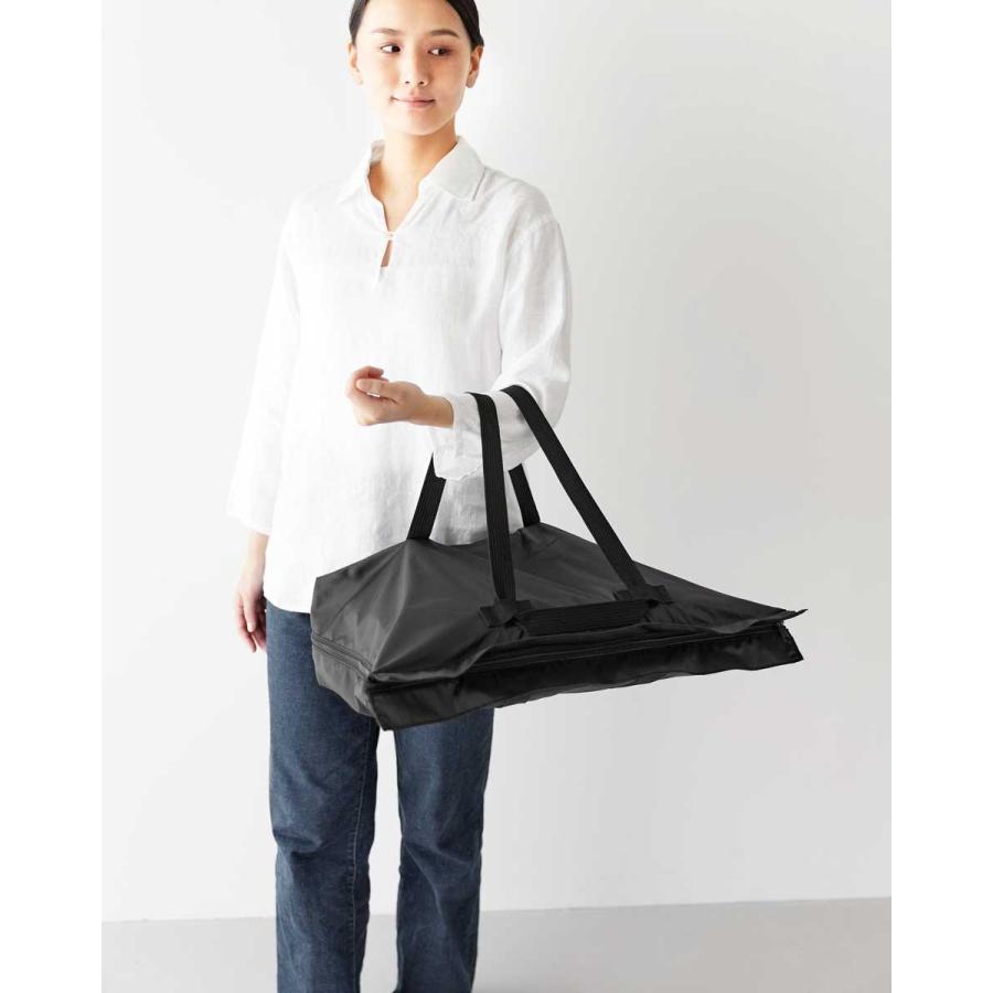 エコバッグ tower タワー 洗える持ち帰り寿司・ピザが入るレジかごバッグ 洗濯可 レジかご 幅広 ワイド 大容量 折りたたみ 山崎実業 正規品 2126 ブラック | tower | 02