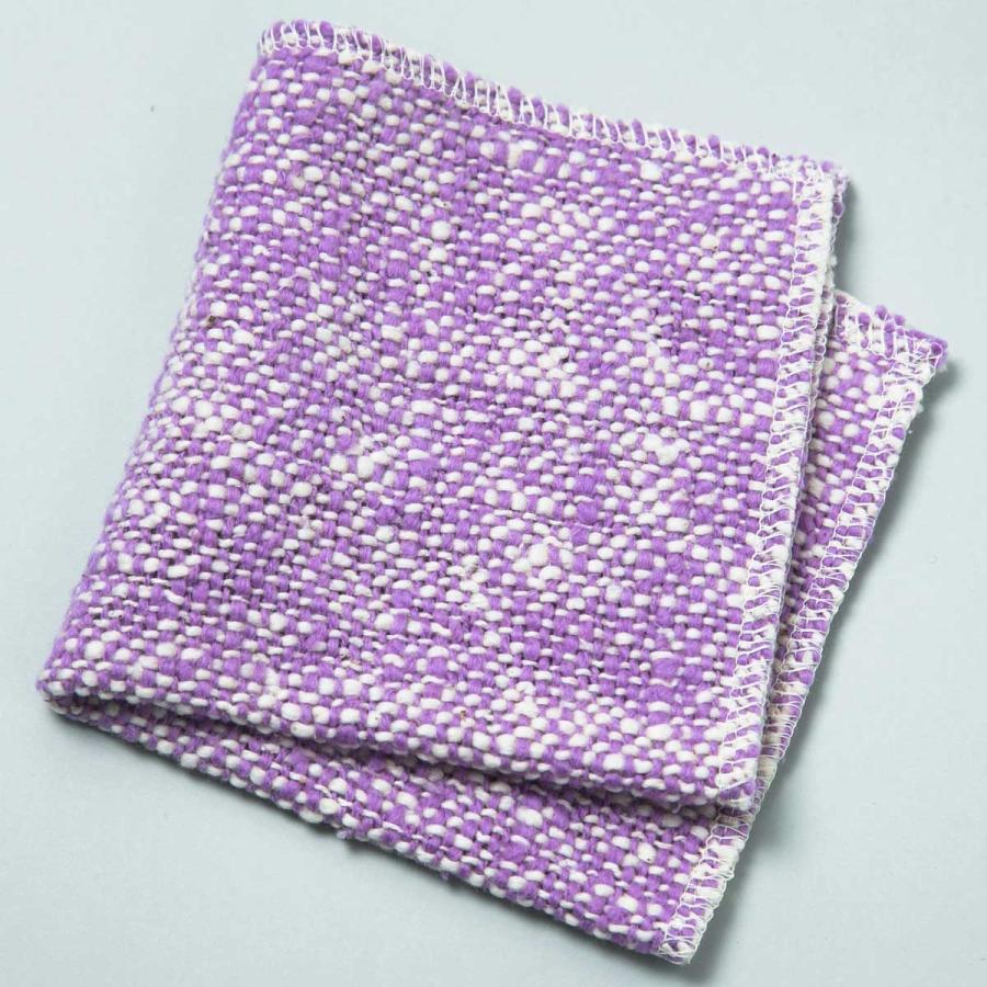 ハンカチ 100percent CARACOL 日本製 ガラ紡 オーガニックコットン はんかち 100％ 100パーセント パープル | 100percent