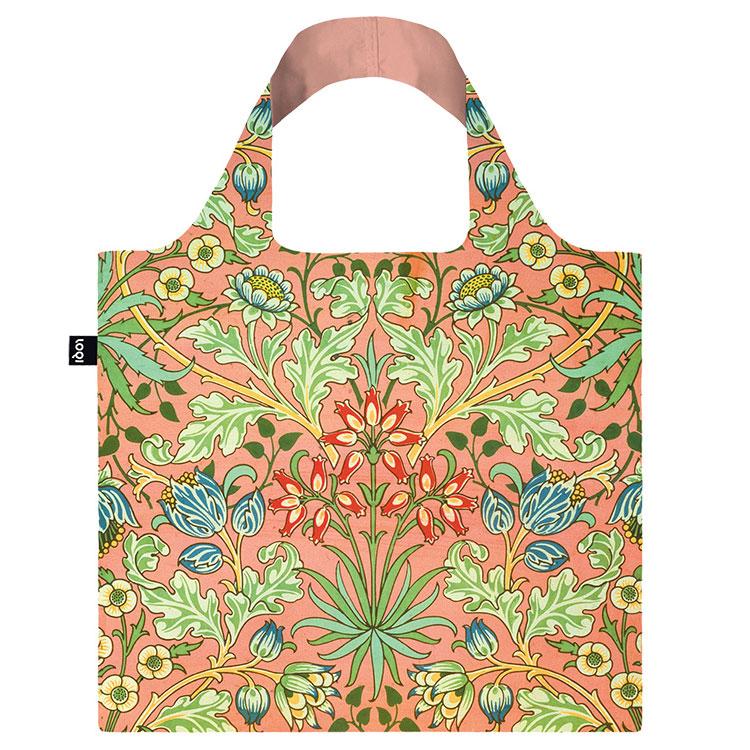 エコバッグ LOQI 正規品 Recycled Bag 撥水加工 トート型 大容量 折りたたみ ローキー MUSEUM Collection ウィリアム モリス/ヒヤシンス | 